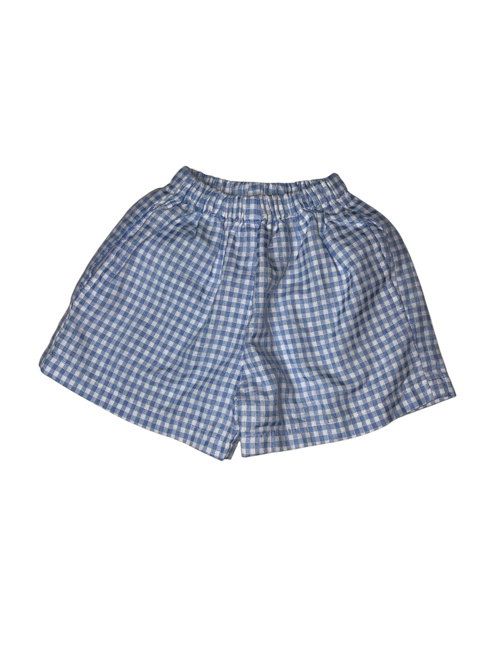 The Oaks Apparel Boys Blue Gingham Pull-On Shorts Size 4 Boutique